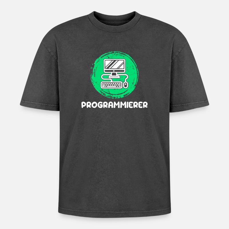 Computer Freak Scripting Programmeur Développeur - T-shirt Premium unisexe oversize acid-washed - noir délavé acide