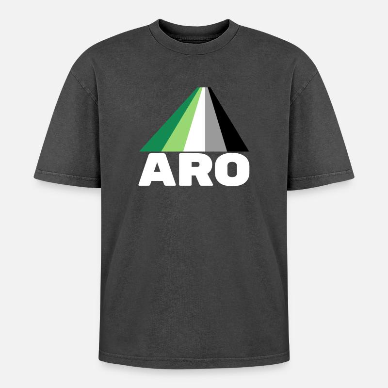 Aromanticism, aromantic, aro - Oversized Unisex Premium Acid-Washed T-Shirt - acid washed black
