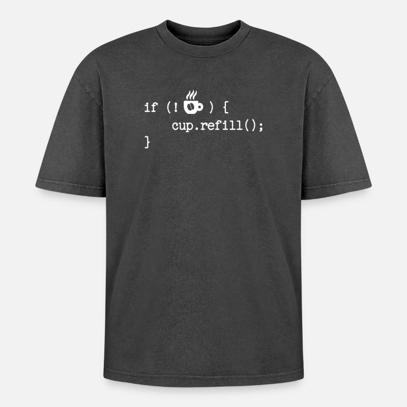 Debug Programmierer Coden Developer Computerfreak - Oversized Unisex Premium Acid-Washed T-Shirt - Schwarz Acid Wash