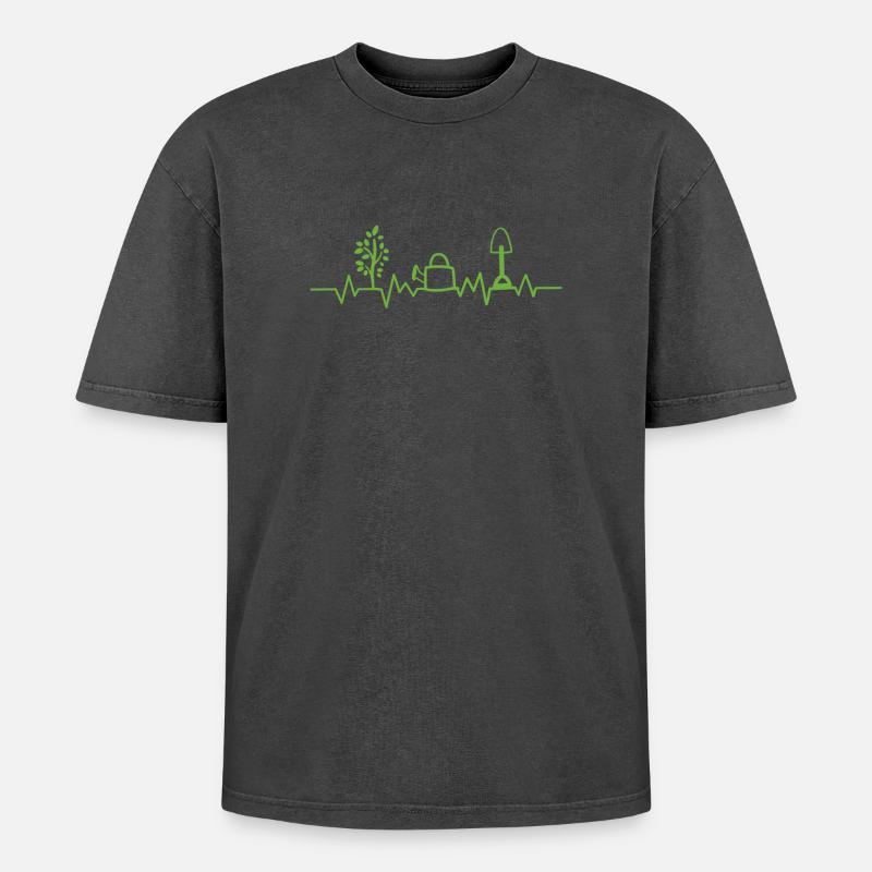 Gärtner Hobbygärtner - Oversized Unisex Premium Acid-Washed T-Shirt - Schwarz Acid Wash