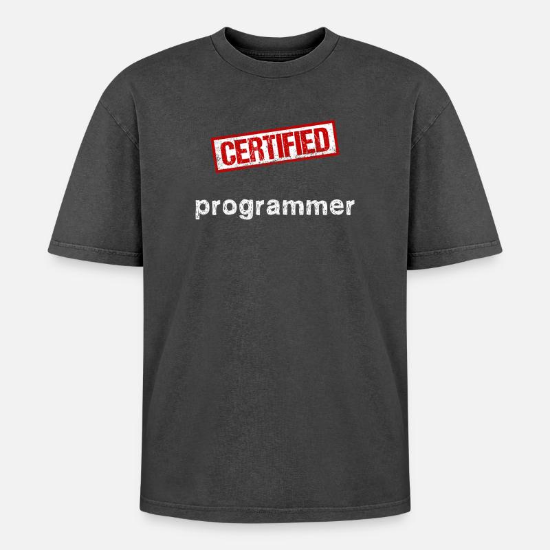 Programmeur - T-shirt Premium unisexe oversize acid-washed - noir délavé acide