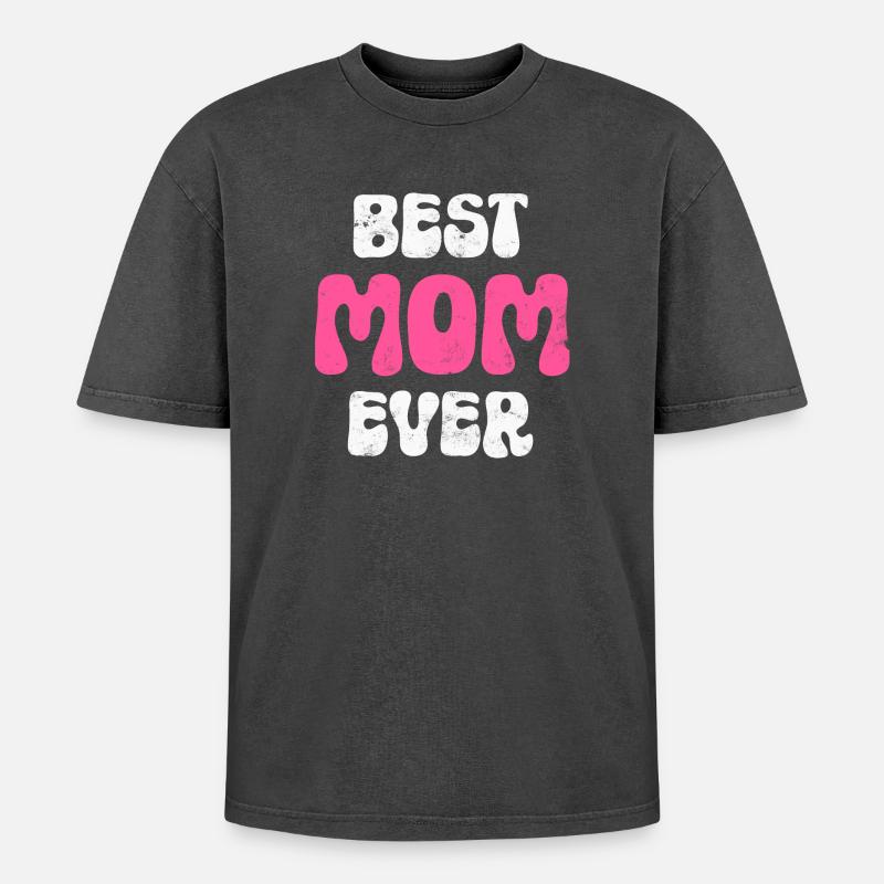 Mutter Mama - Oversized Unisex Premium Acid-Washed T-Shirt - Schwarz Acid Wash