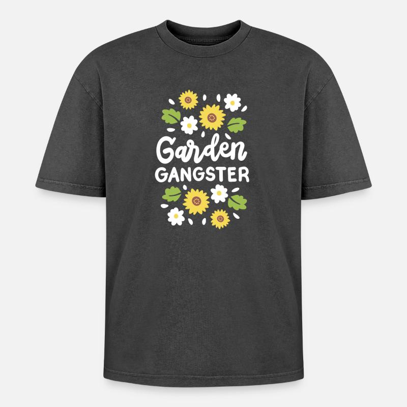 Garten Gartenarbeit - Oversized Unisex Premium Acid-Washed T-Shirt - Schwarz Acid Wash