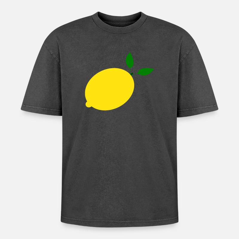Lemon Lime Lime - Oversized Unisex Premium Acid-Washed T-Shirt - acid washed black