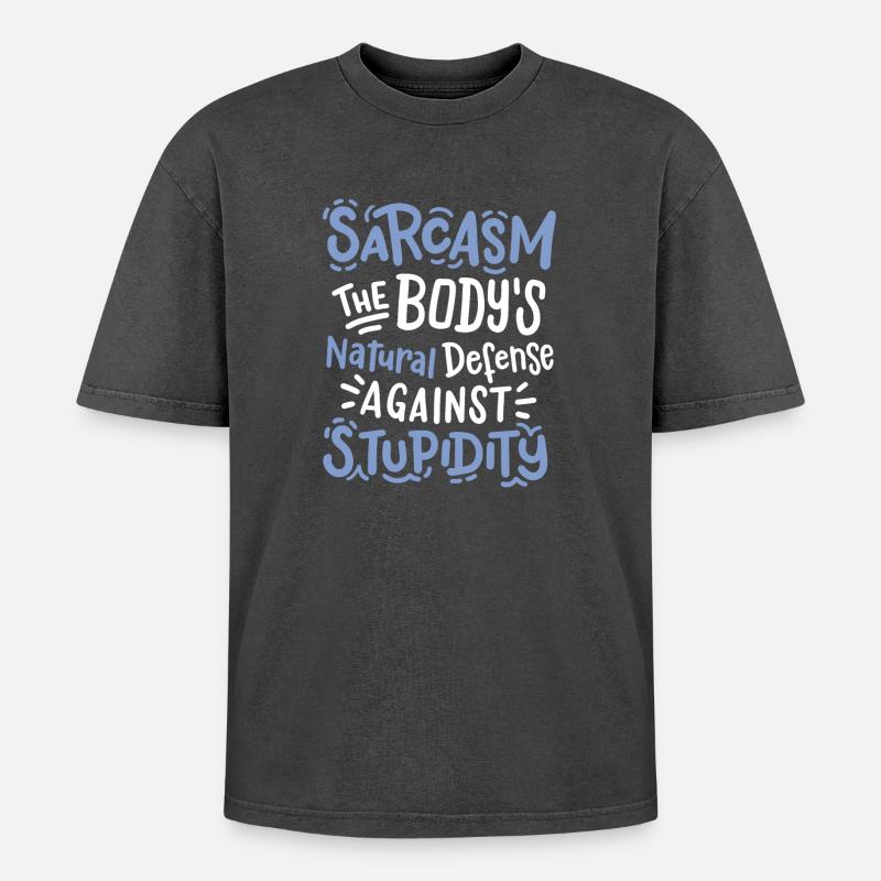 Sarkasmus sarkastischer Spruch - Oversized Unisex Premium Acid-Washed T-Shirt - Schwarz Acid Wash