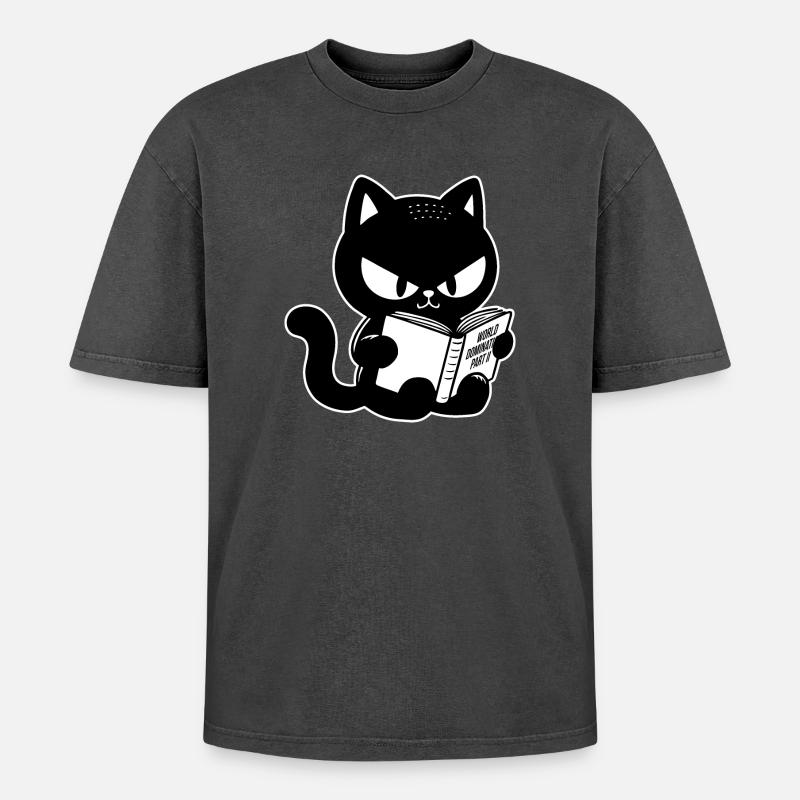 World Domination 2 - Oversized Unisex Premium Acid-Washed T-Shirt - acid washed black