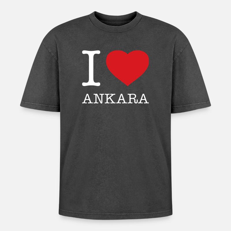 J’ADORE ANKARA - T-shirt Premium unisexe oversize acid-washed - noir délavé acide
