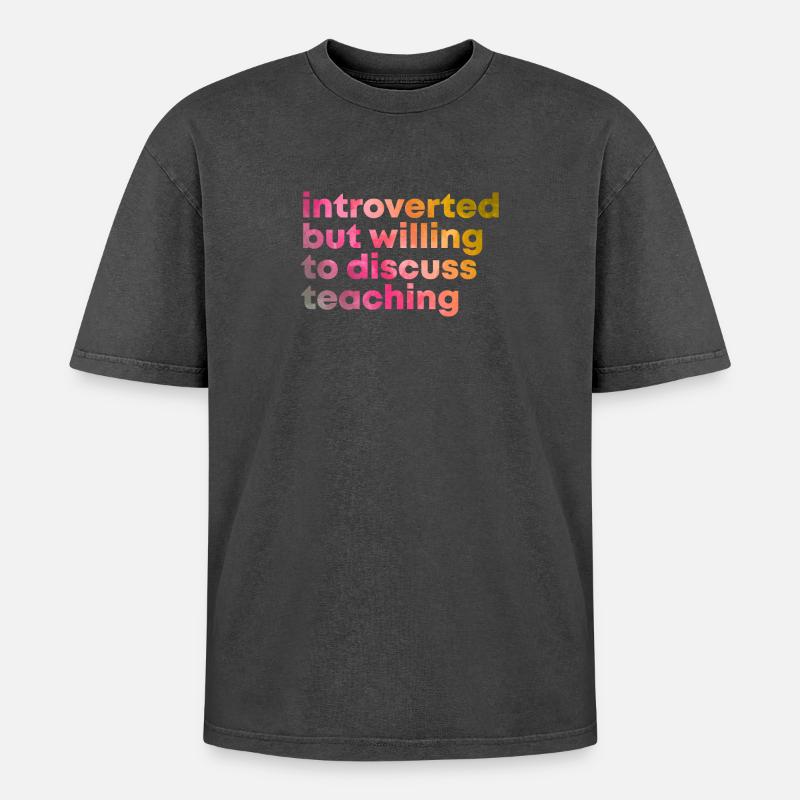 Teaching - Oversized Unisex Premium Acid-Washed T-Shirt - acid washed black