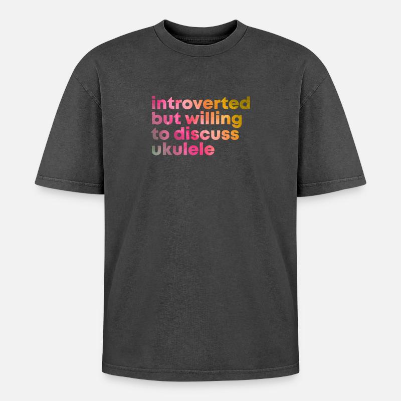 Ukulele - Oversized Unisex Premium Acid-Washed T-Shirt - acid washed black