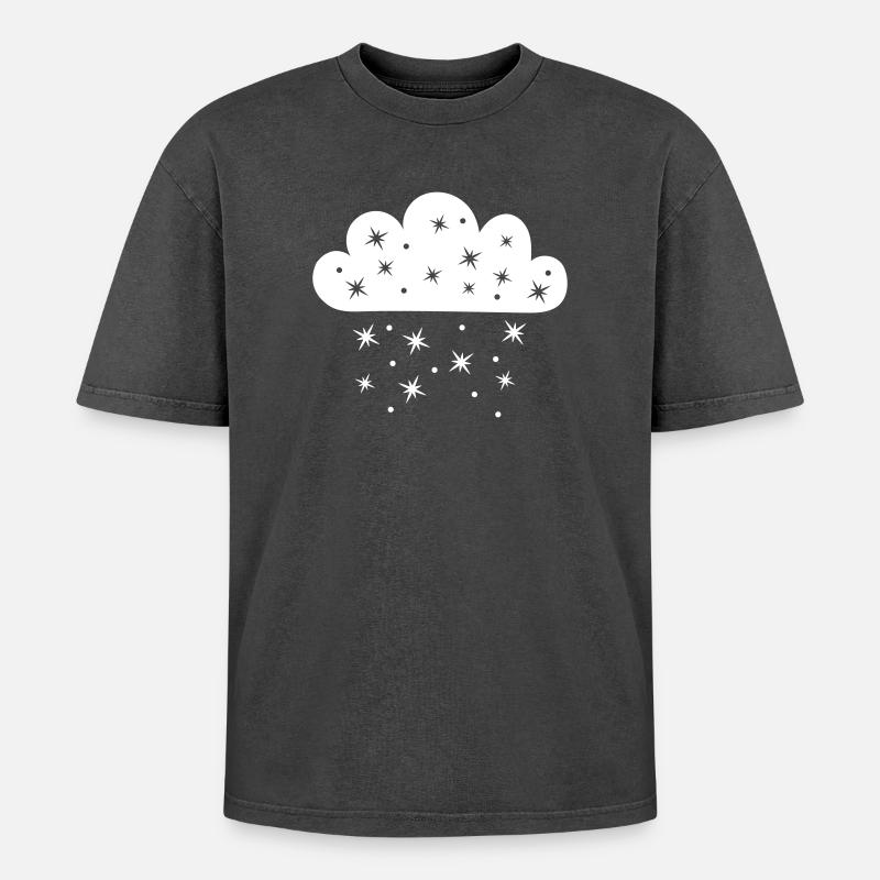 Cloud Starfall - Oversized Unisex Premium Acid-Washed T-Shirt - acid washed black