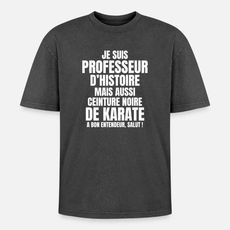 professeur, enseignant, professeur d'histoire - T-shirt Premium unisexe oversize acid-washed - noir délavé acide