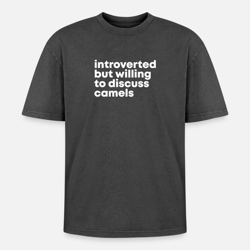 Kamel - Oversized Unisex Premium Acid-Washed T-Shirt - Schwarz Acid Wash