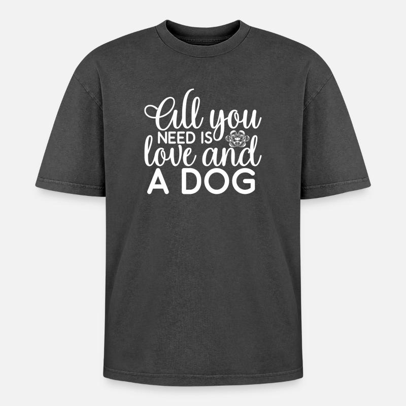 Allyouneed - Oversized Unisex Premium Acid-Washed T-Shirt - Schwarz Acid Wash