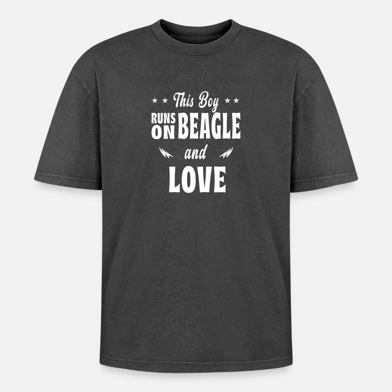 This boy beagle design - Oversized Unisex Premium Acid-Washed T-Shirt - acid washed black