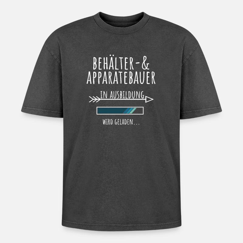 Behälter und Apparatebauer Ausbildung Beruf - Oversized Unisex Premium Acid-Washed T-Shirt - Schwarz Acid Wash