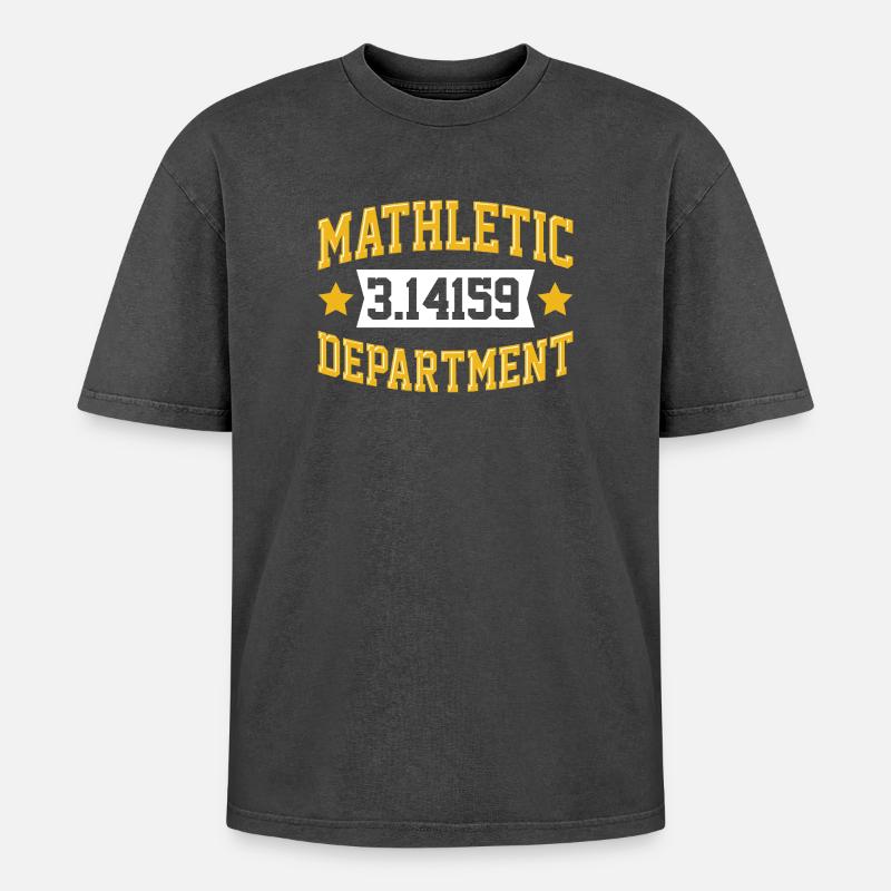 Mathletic Abteilung - Oversized Unisex Premium Acid-Washed T-Shirt - Schwarz Acid Wash