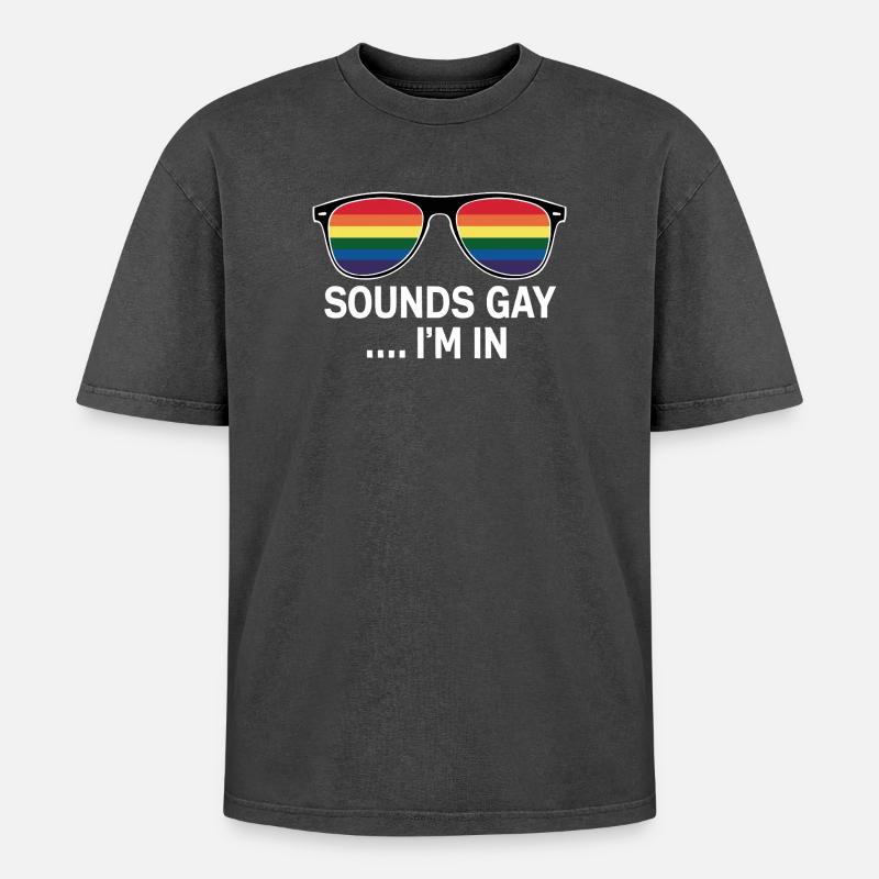 Fun Pride Statement - Oversized Unisex Premium Acid-Washed T-Shirt - acid washed black