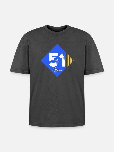 51 - Oversized Unisex Premium Acid-Washed T-Shirt - acid washed black