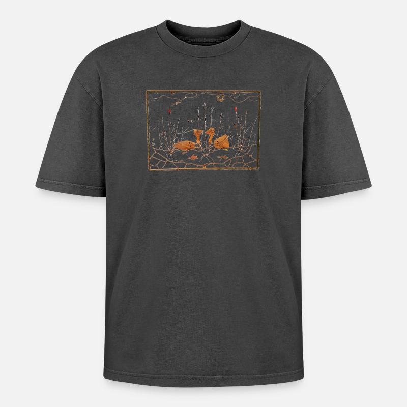 Teichleben - T-shirt Premium unisexe oversize acid-washed - noir délavé acide