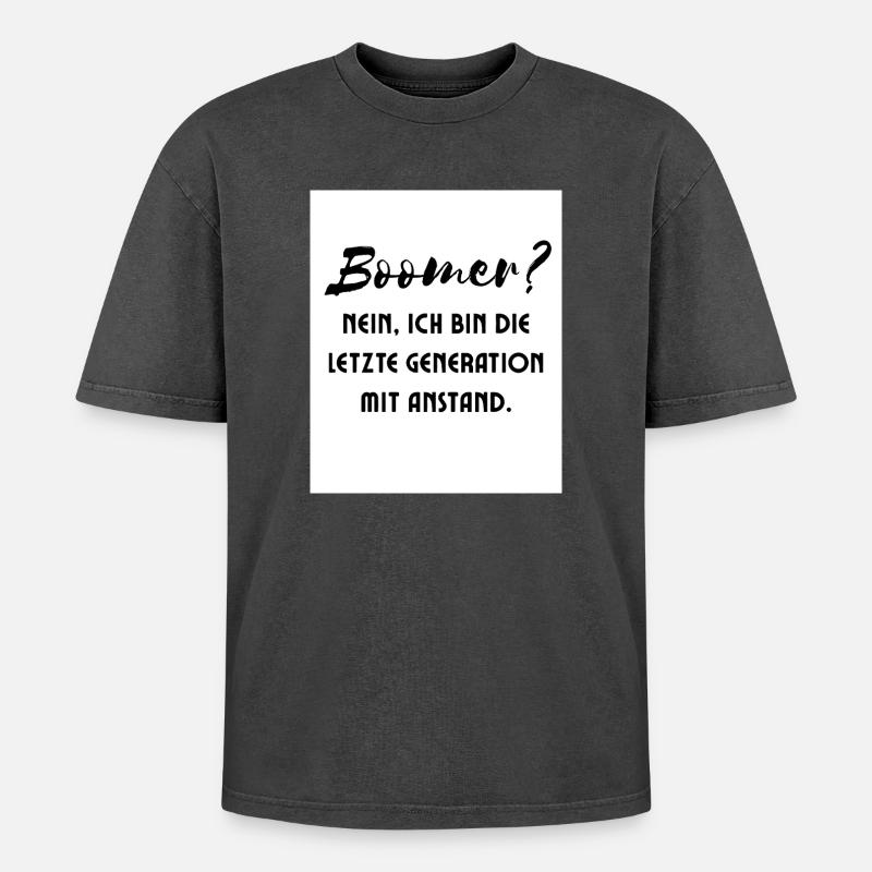 Generation with Style Saying - Oversized Unisex Premium Acid-Washed T-Shirt - acid washed black