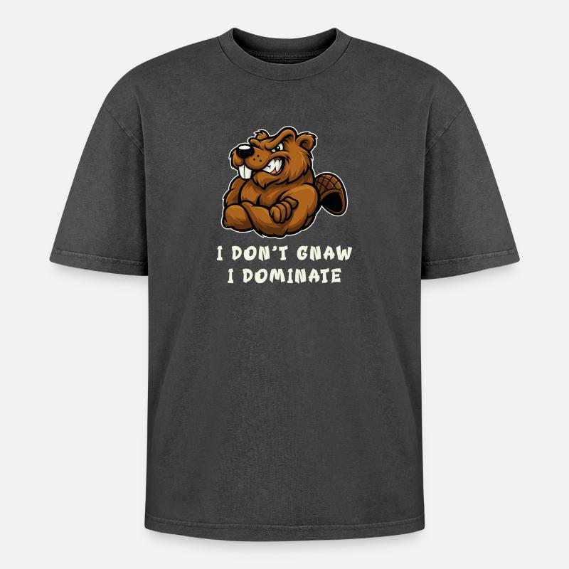 I don't nibble, I dominate - Oversized Unisex Premium Acid-Washed T-Shirt - acid washed black