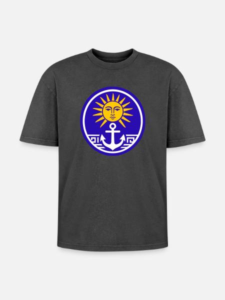 Grèce Soleil - T-shirt Premium unisexe oversize acid-washed - noir délavé acide