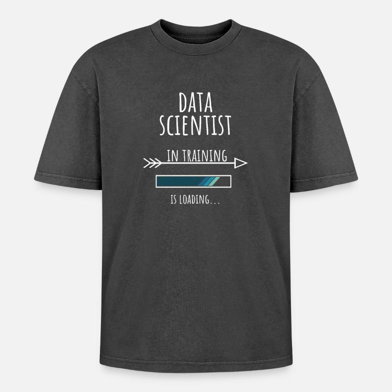 Data Scientist Geschenk Beruf Ausbildung - Oversized Unisex Premium Acid-Washed T-Shirt - Schwarz Acid Wash