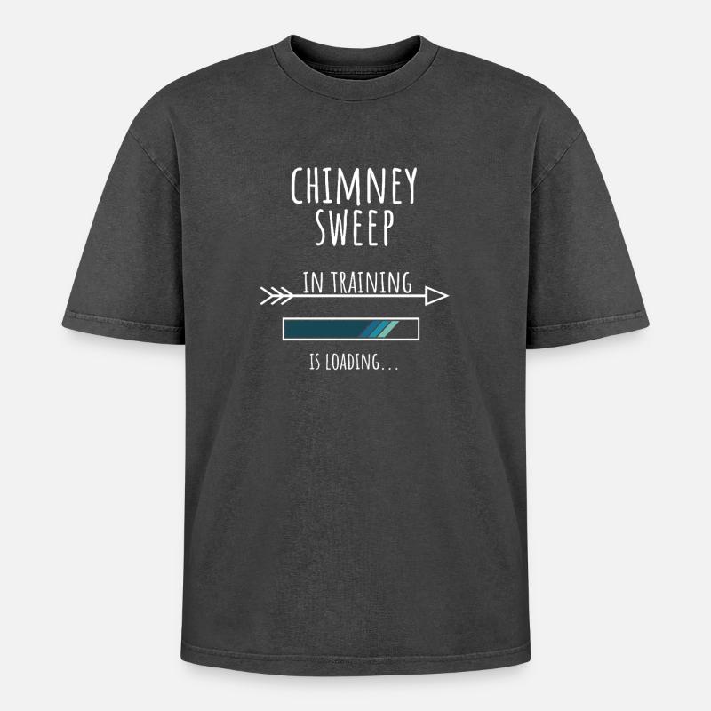 Gift Profession Training Chimney Sweep - Oversized Unisex Premium Acid-Washed T-Shirt - acid washed black