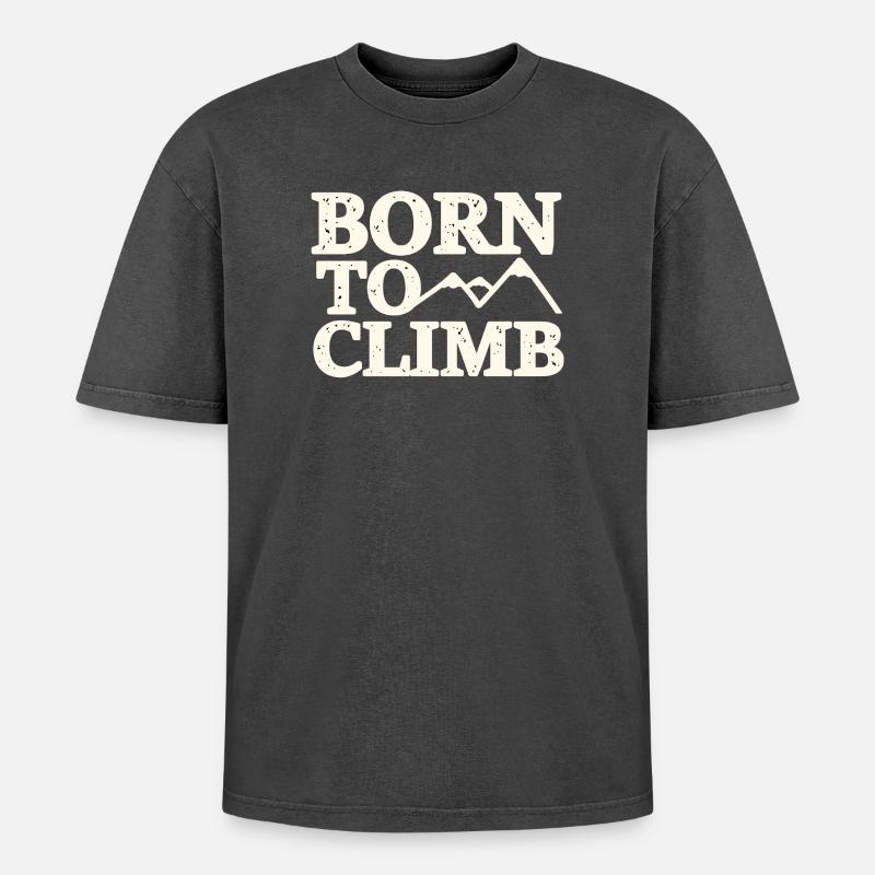 mountain range hiker - Oversized Unisex Premium Acid-Washed T-Shirt - acid washed black