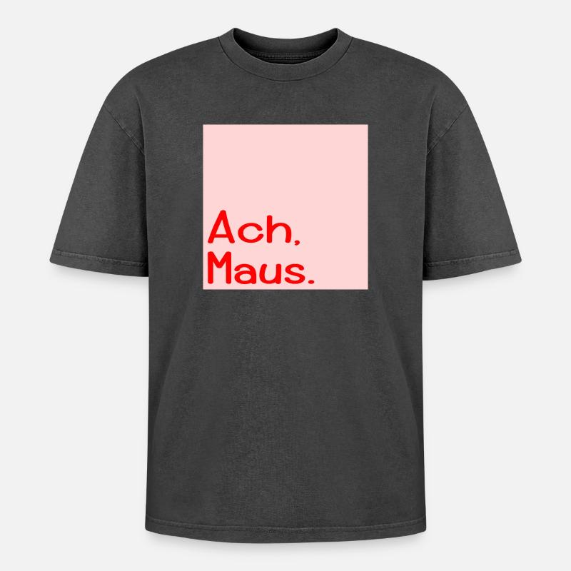 Oh Mouse nickname - Oversized Unisex Premium Acid-Washed T-Shirt - acid washed black