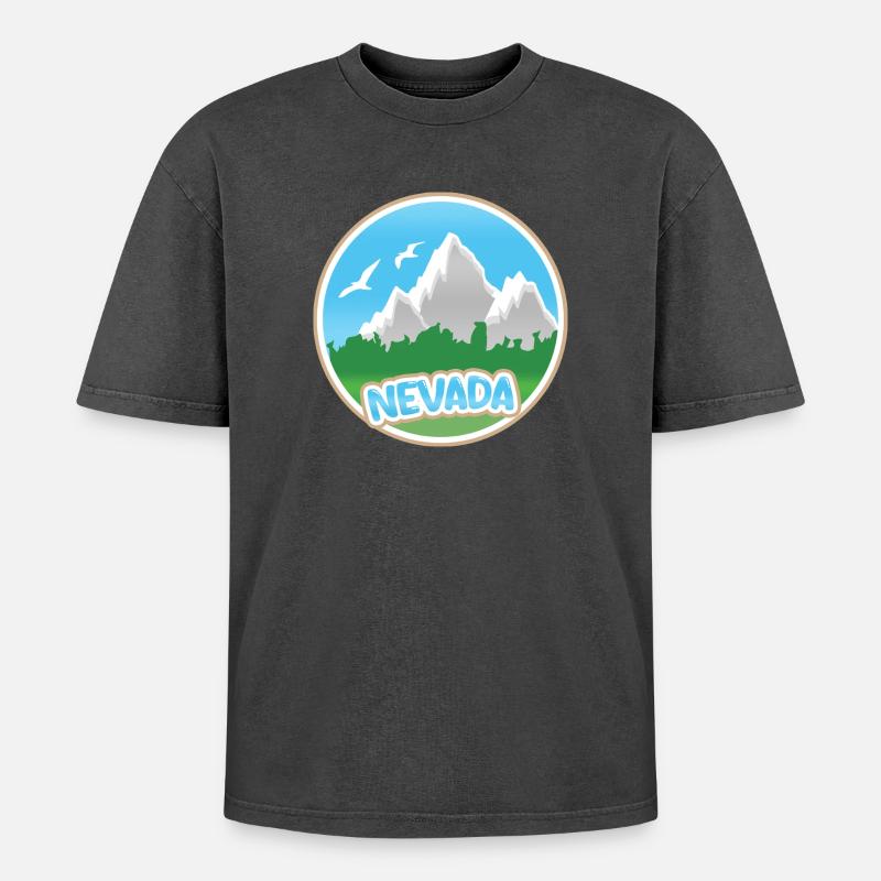 Nevada as Nevada - Oversized Unisex Premium Acid-Washed T-Shirt - acid washed black