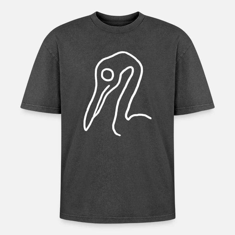 Bird - Vector - Oversized Unisex Premium Acid-Washed T-Shirt - acid washed black