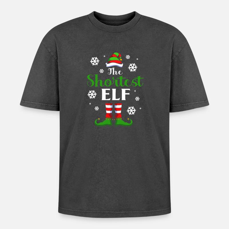 Elfe Elf Weihnachtsgeschenk - Oversized Unisex Premium Acid-Washed T-Shirt - Schwarz Acid Wash