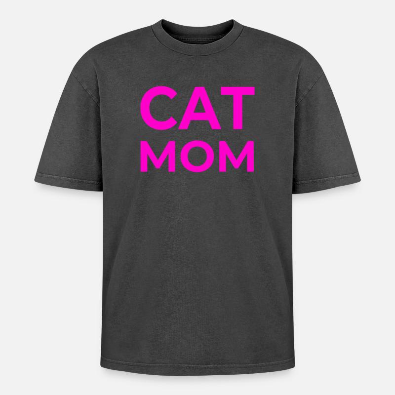 feline - Oversized Unisex Premium Acid-Washed T-Shirt - acid washed black
