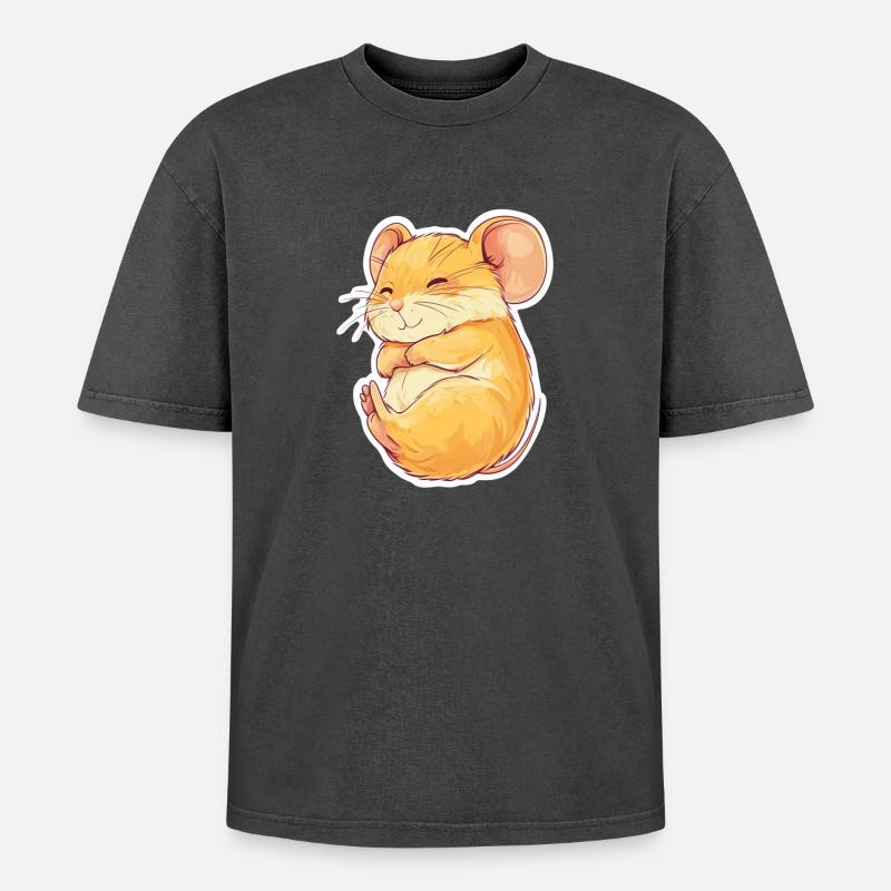 mouse - Oversized Unisex Premium Acid-Washed T-Shirt - acid washed black