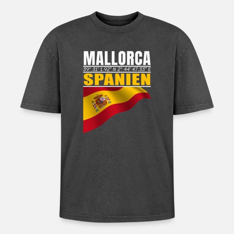 Majorca - Oversized Unisex Premium Acid-Washed T-Shirt - acid washed black