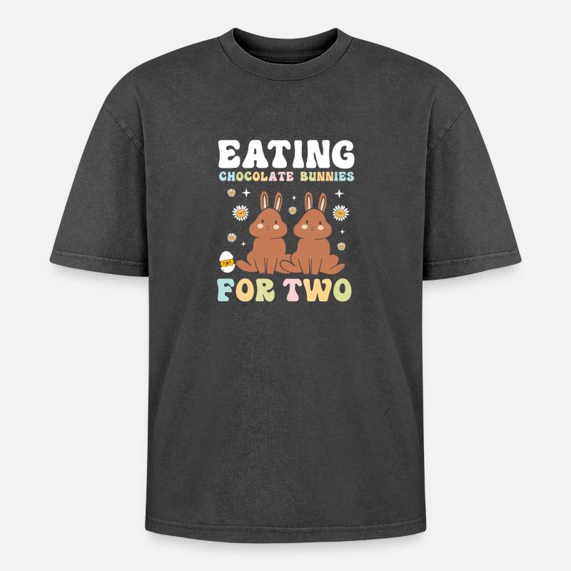 Werdende Mutter Ostern Gender Reveal - Oversized Unisex Premium Acid-Washed T-Shirt - Schwarz Acid Wash
