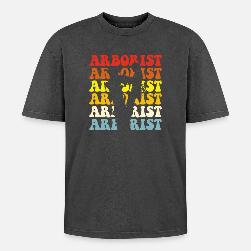 Baumpfleger Holzarbeiter Waldarbeiter Geschenk - Oversized Unisex Premium Acid-Washed T-Shirt - Schwarz Acid Wash