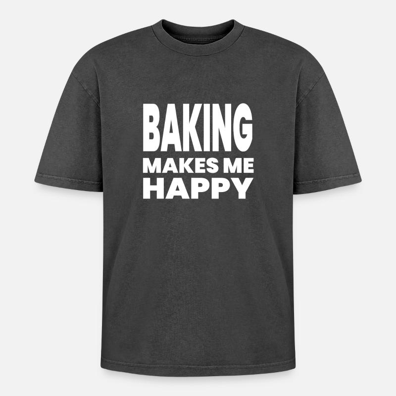 Backen - Oversized Unisex Premium Acid-Washed T-Shirt - Schwarz Acid Wash