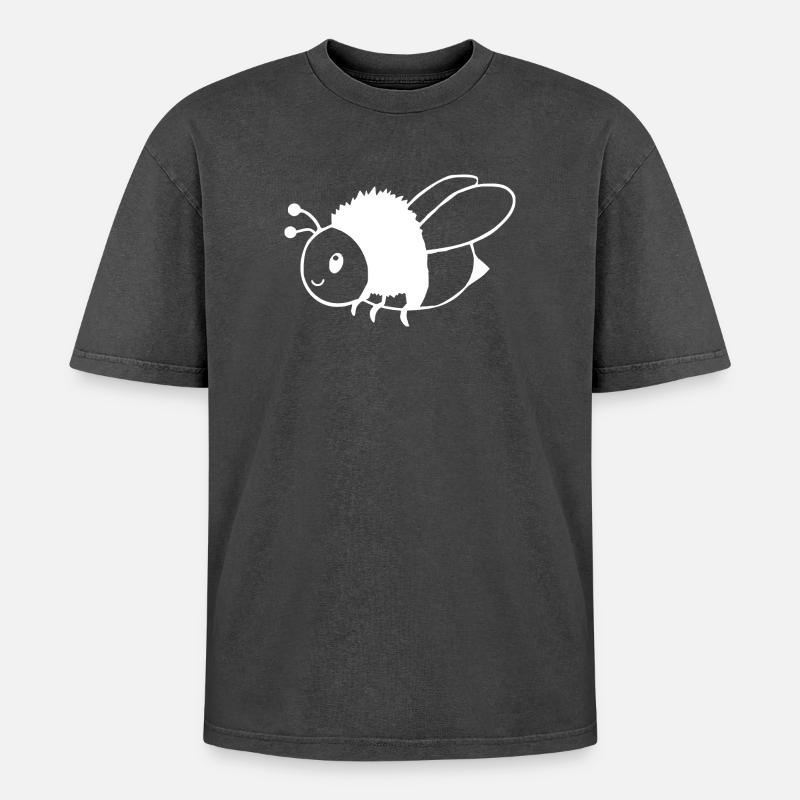 personalized bees t-shirt gift beekeeper - Oversized Unisex Premium Acid-Washed T-Shirt - acid washed black
