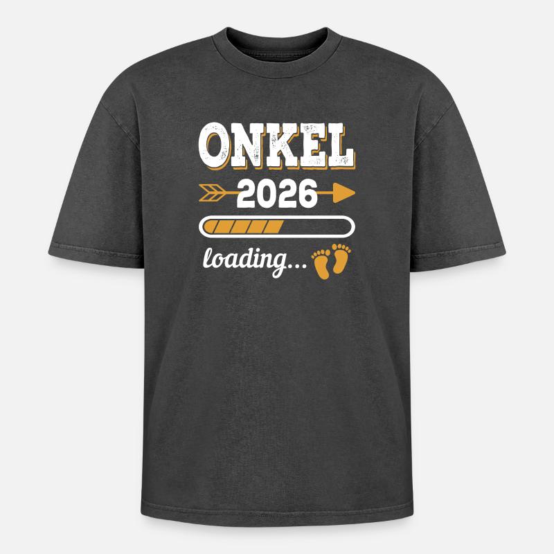 Uncle 2026 Loading Future Uncle Gift - Oversized Unisex Premium Acid-Washed T-Shirt - acid washed black