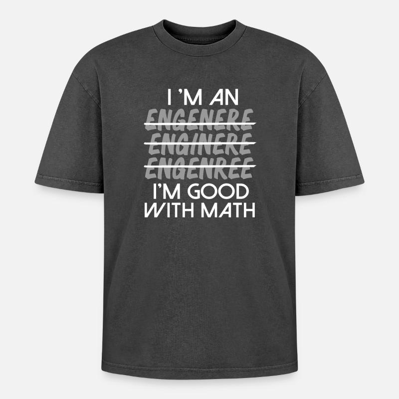 Math Math Math Teacher Mathematician - Oversized Unisex Premium Acid-Washed T-Shirt - acid washed black