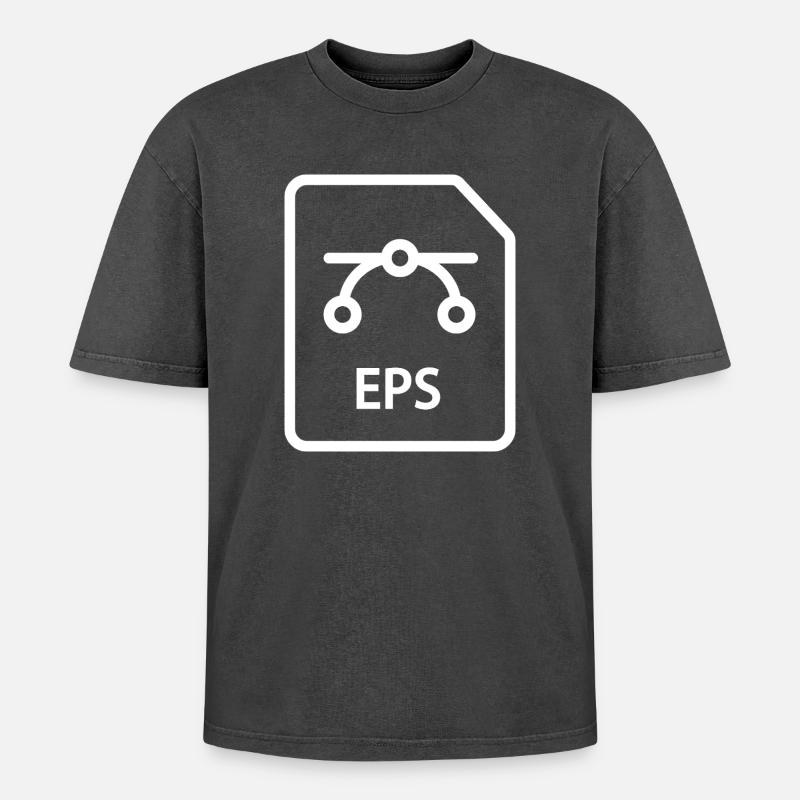 Fichier EPS - T-shirt Premium unisexe oversize acid-washed - noir délavé acide