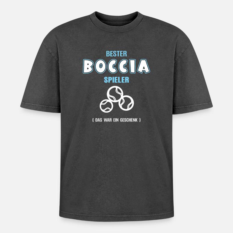 Bester Boccia Spieler Bocciaer Bocciaspieler Boule - Oversized Unisex Premium Acid-Washed T-Shirt - Schwarz Acid Wash