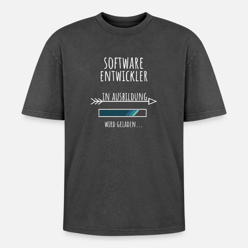 Computer Science Studies Profession Software Developer - Oversized Unisex Premium Acid-Washed T-Shirt - acid washed black