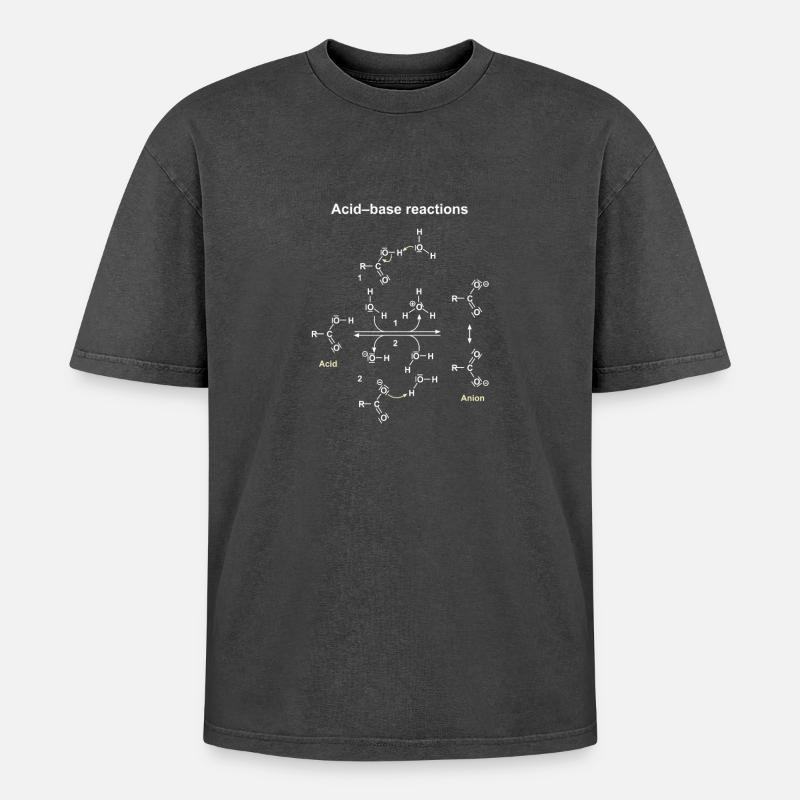 Réactions Acide Base Illustrées - T-shirt Premium unisexe oversize acid-washed - noir délavé acide