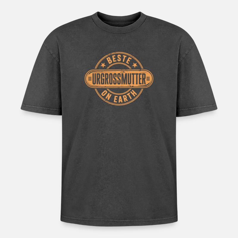 Beste Urgrossmutter - Oversized Unisex Premium Acid-Washed T-Shirt - Schwarz Acid Wash