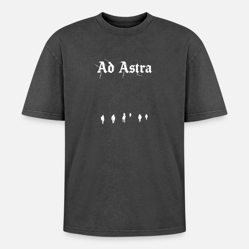 Ad Astra - Oversized Unisex Premium Acid-Washed T-Shirt - Schwarz Acid Wash