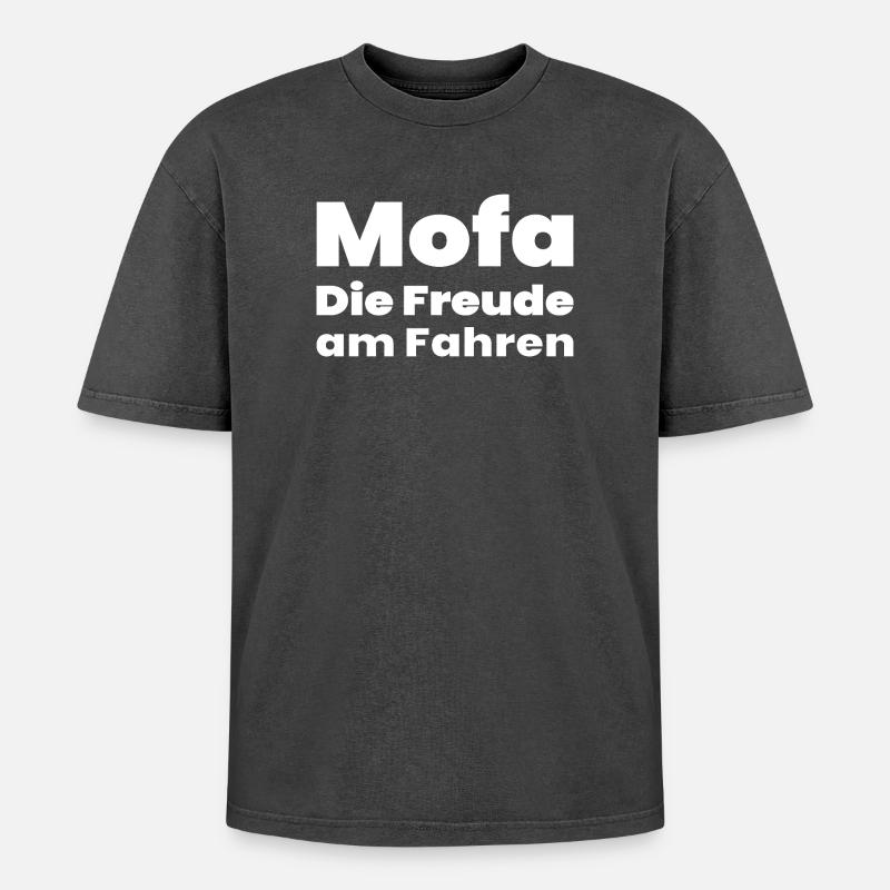 Mofa - Oversized Unisex Premium Acid-Washed T-Shirt - Schwarz Acid Wash