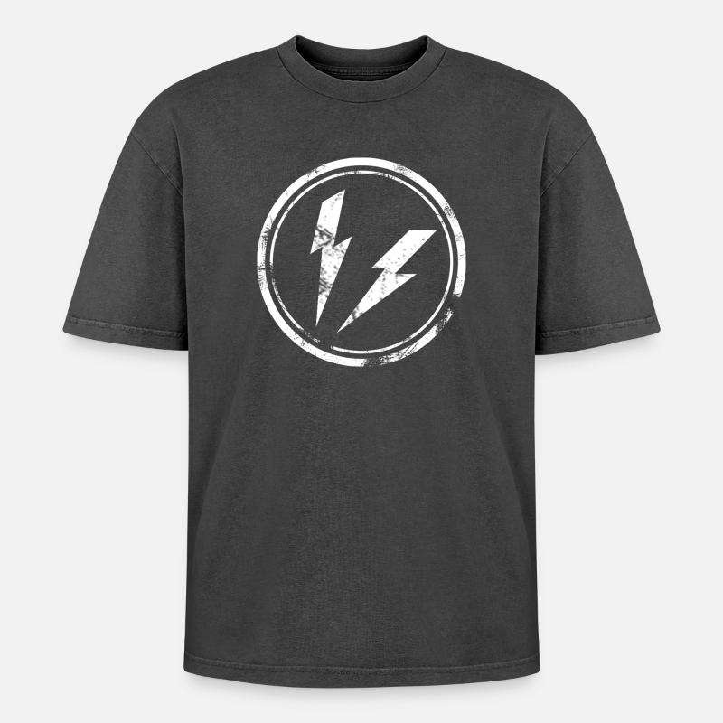 Flash - Oversized Unisex Premium Acid-Washed T-Shirt - acid washed black